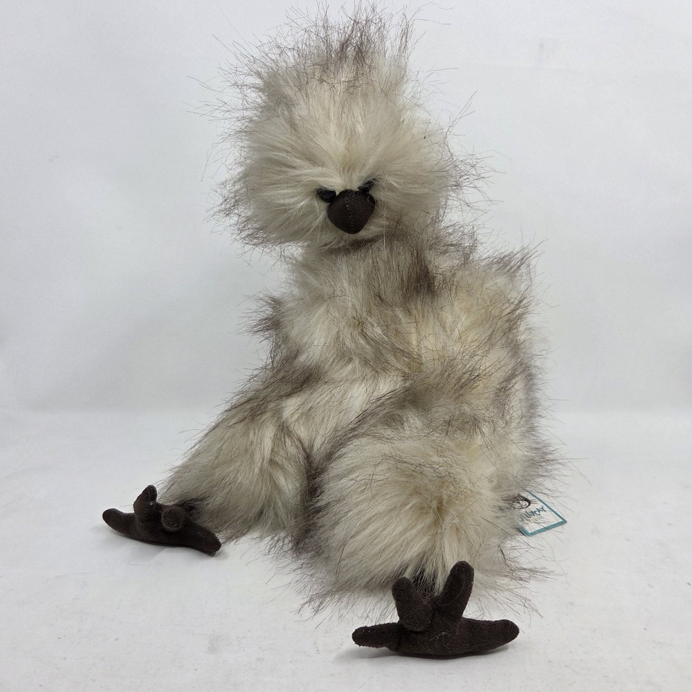 NEW Jellycat Silkie Chicken - Retired & Rare -Cream and Brown 13" NWT